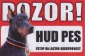 Opozorilna tabla Pozor hud pes Doberman