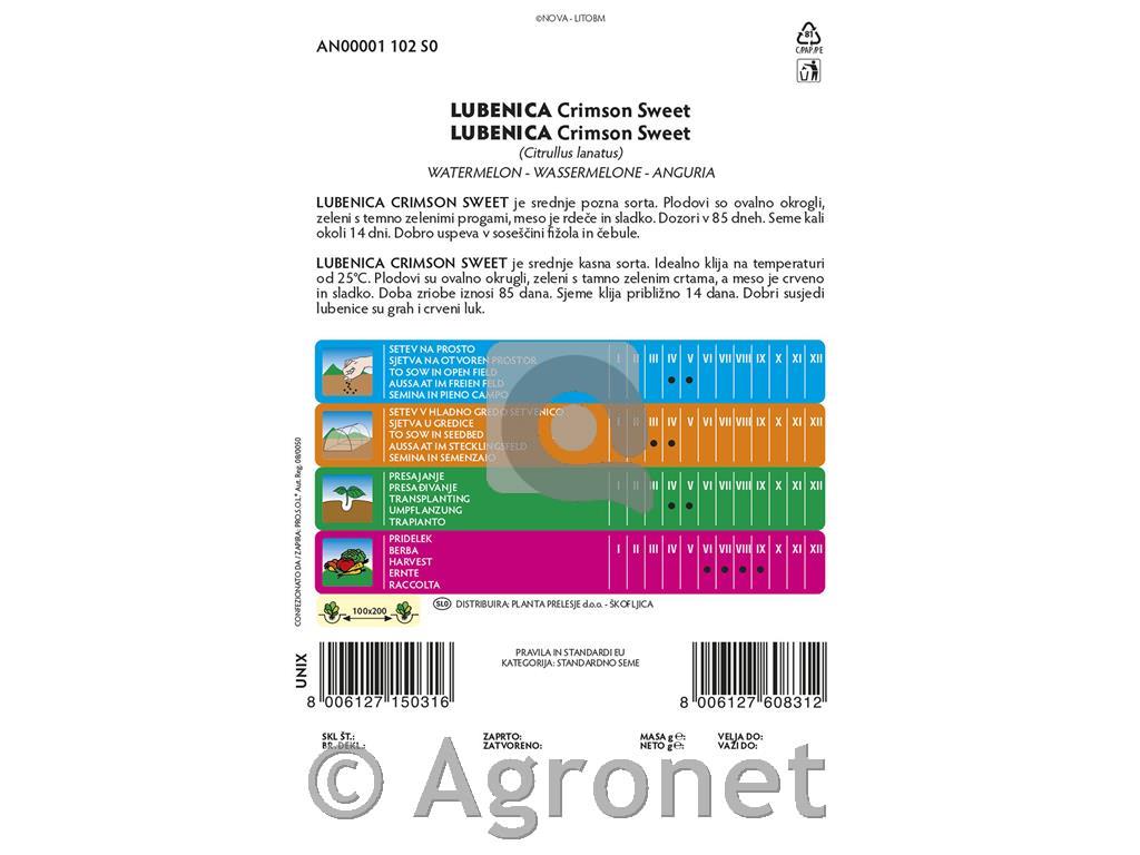 Lubenica Crimson Sweet, 4 g