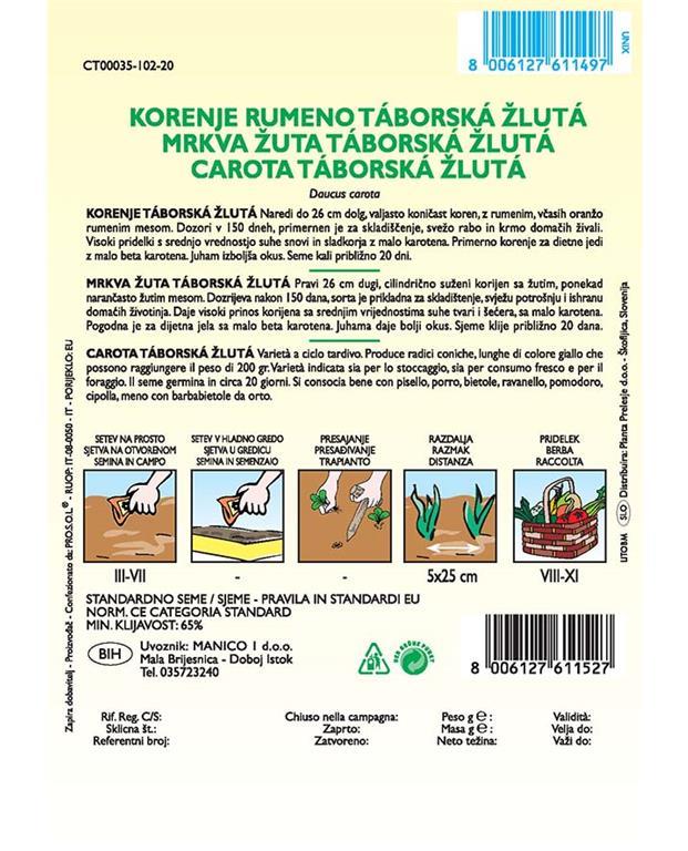 Korenje Taborska rumena 7 g