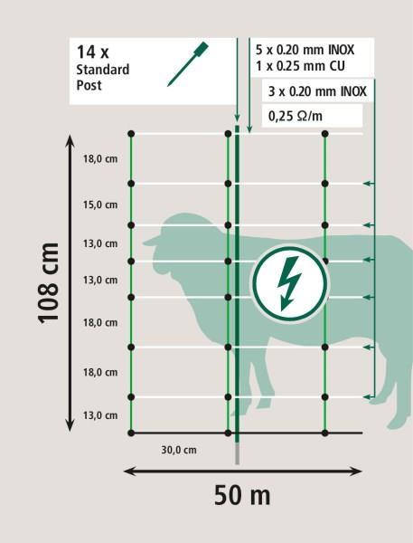 Mreža TitanNet (enojna konica) 108cm, 50m