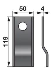 Nož kosilnice 119x50x4mm, 21mm